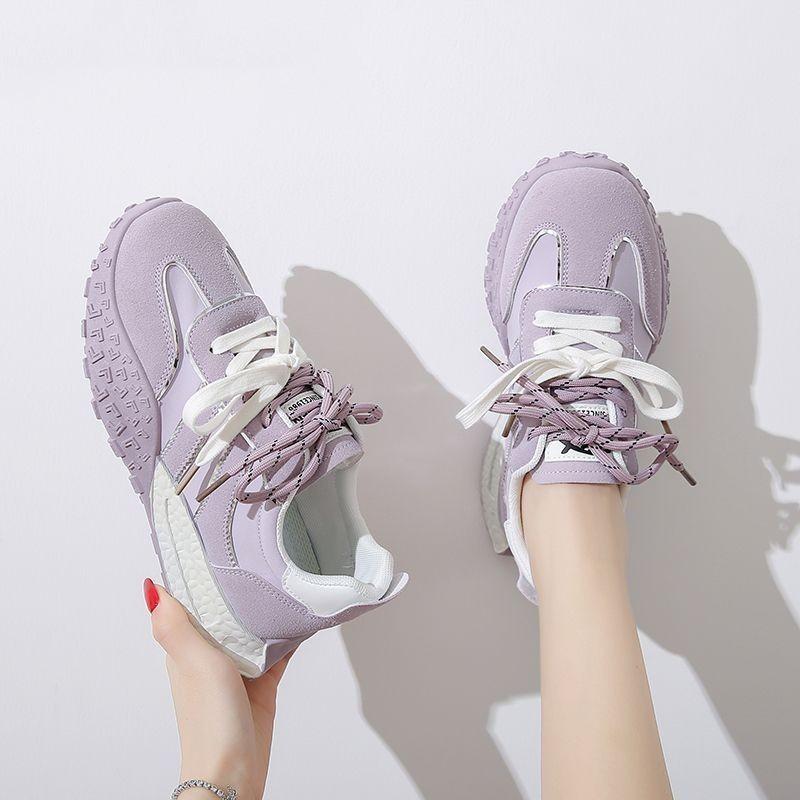 Modne Buty Sportowe Lato Nowe Okrągły Czubek Głęboki Dekolt Sznurowane Z Przodu Dopasowanie Kolorystyczne Miękkie Podeszwy Antypoślizgowe Płaskie Niskie Buty