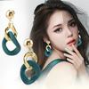 Fashionable white geometric earrings earrings
