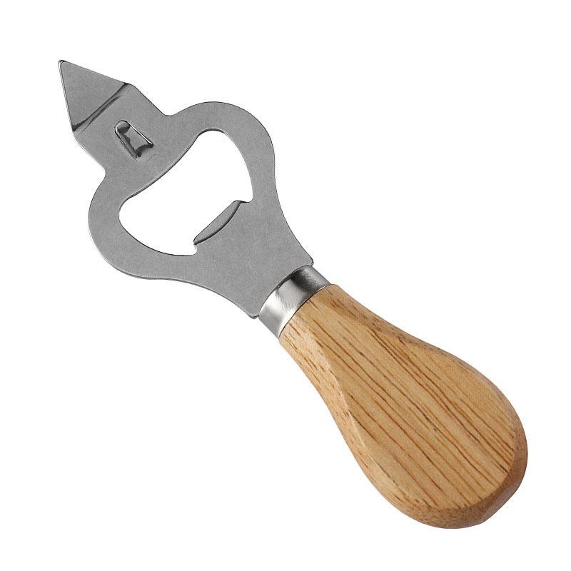 

Customizable Stainless Steel Bottle & Can Opener with Rubber Wood Handle