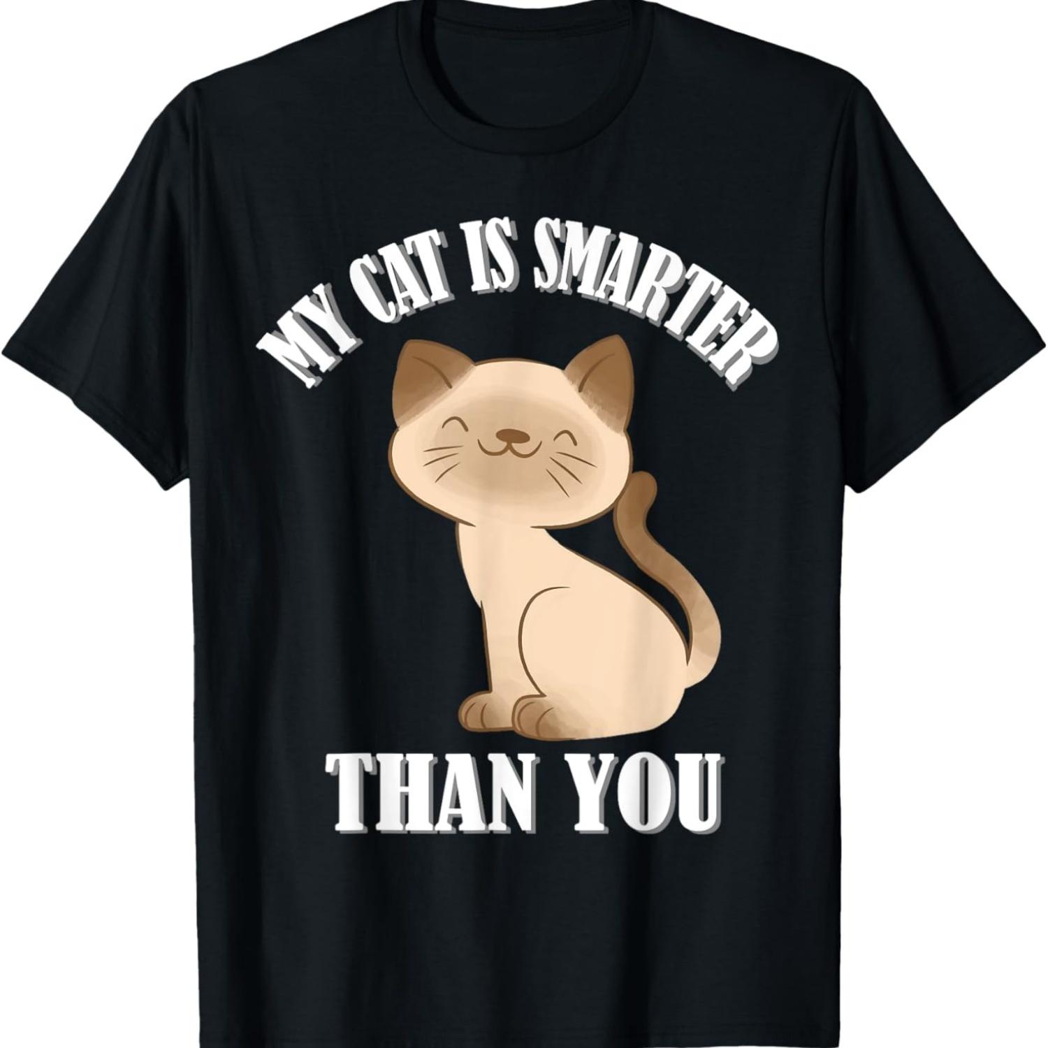My Cat is smarter than you, funny cat meme T-Shirt S