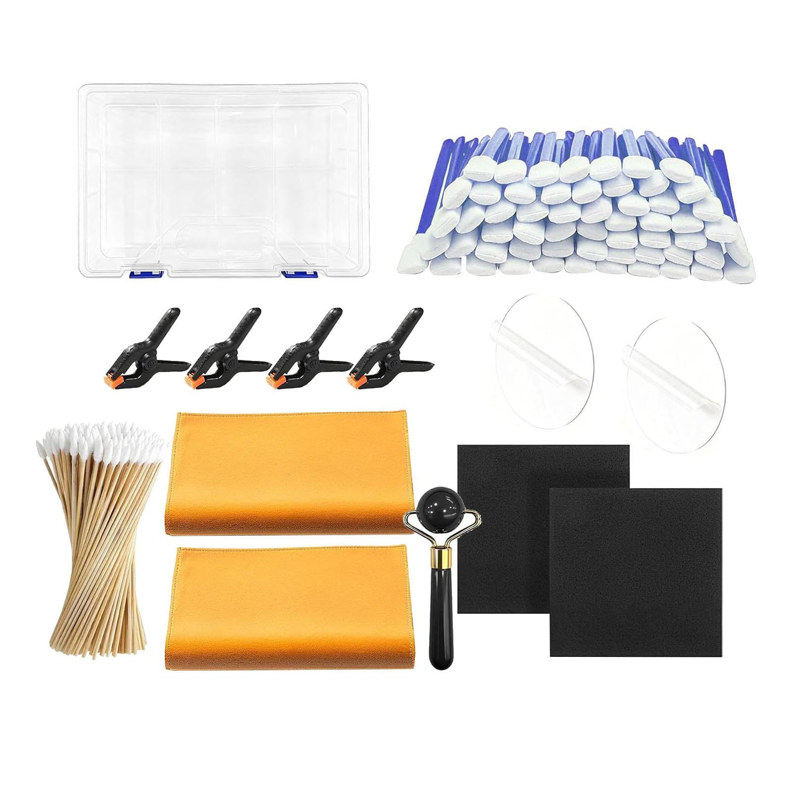 PEWETE Trading Card Cleaning Kit 162-Point Collector s Restoration Tool Roller Card Care Accessories Pack Card Flattening Suede Towel Cotton Swab