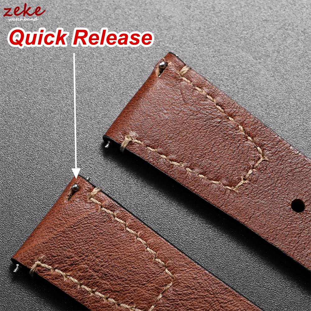 Vintage Brown Genuine Leather Watch Band Quick Release Retro Oil Wax Calfskin Strap for Seiko for Rolex 18mm 20mm 22mm Wristband