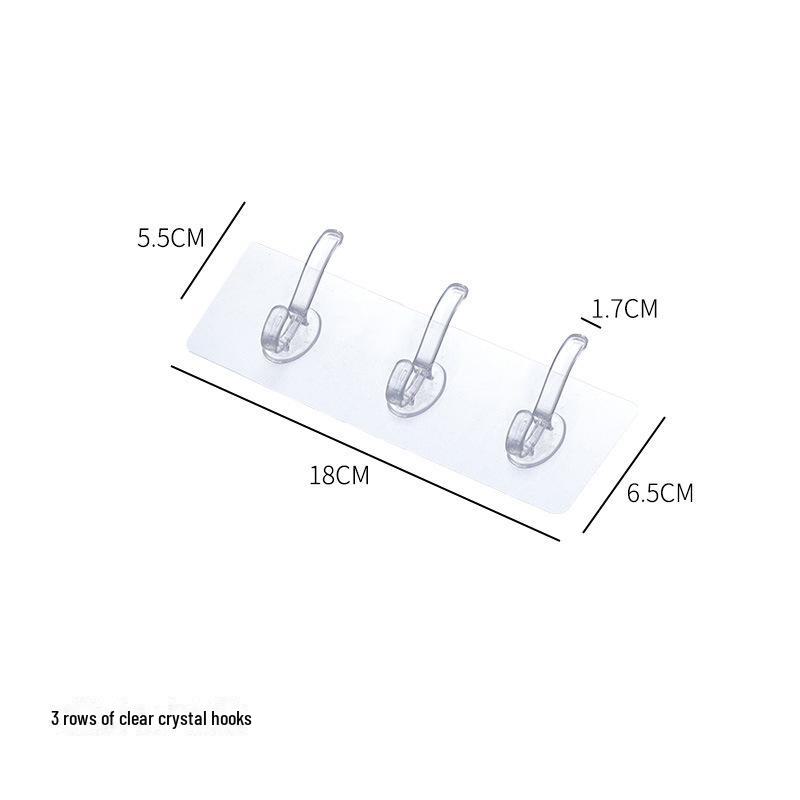 

Прозрачный настенный крючок для одежды с пятью рядами самоклеящихся элементов без перфорации 3-row coat hooks прозрачный