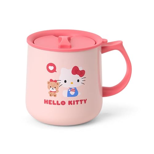 Sanrio Stainless Mug with Lid Hello Kitty Body: Stainless steel copper (acrylic resin coating) Lid (spout)/Handle: Polypropylene Packing/Bottom: