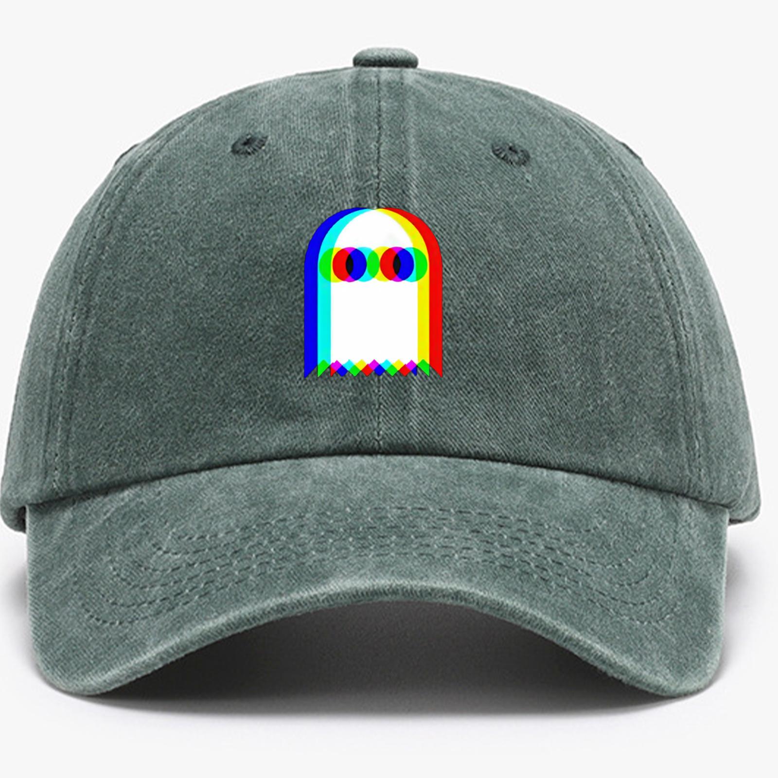

Colorful Ghost Print Baseball Cap Suitable For Daily Dressing Up And Halloween Parties, Adjustable Outdoor Sun Protection Hat