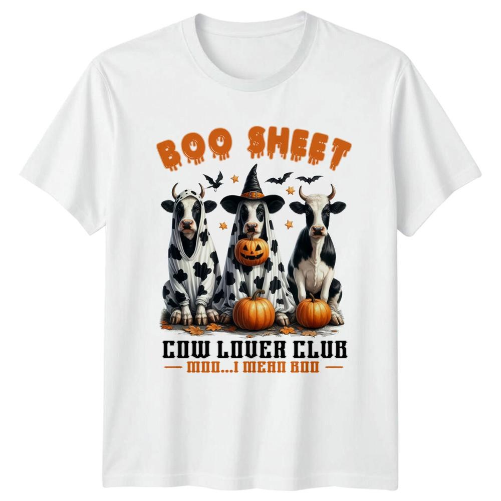 Boo Sheet Cow Lover Club MooI Mean Boo Halloween Sarcastic TShirt S