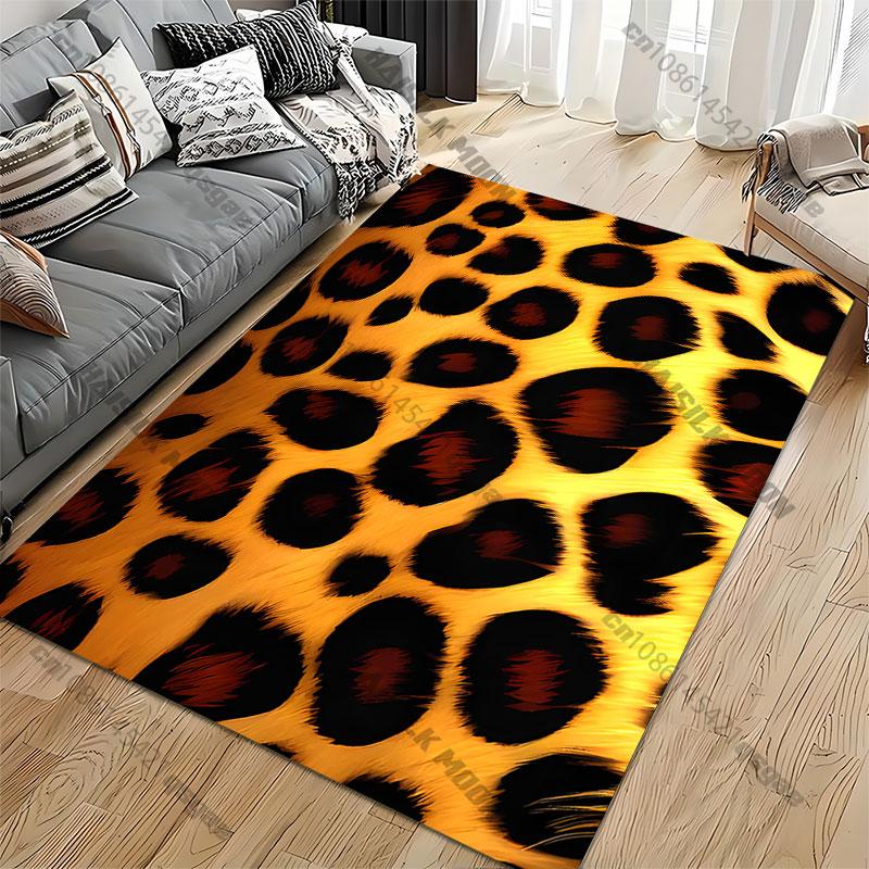 Leopard Fur Pattern Design Carpet Yoga Living Room Room Decor Children's Crawling Mat Doormat Area Rug Games Mat