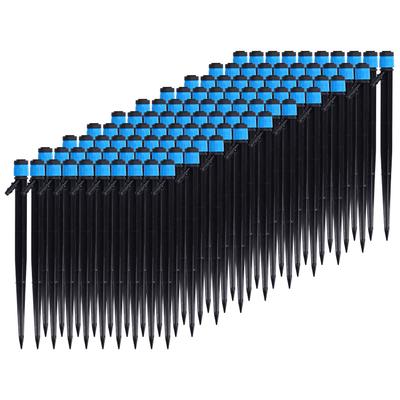 100 Pezzi/Sacchetto Emettitori per Irrigazione a Goccia 18cm Universale Testina Gocciolante a 360 Gradi per Tubo 4/7mm