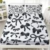 2/3pcs Bowknot Personalized Fitted Sheet Set Bowknot Personalized Bedding Set Comfortable Skin Friendly Cute Style 180x220cm