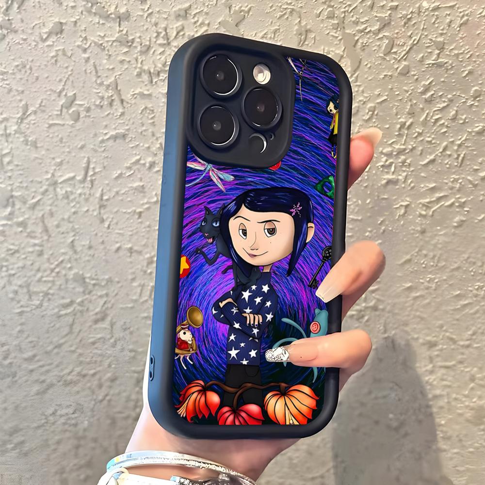 Anime Hot C-Coraline Phone Case For IPhone 17 Pro Max 16 15 14 Pro Max IPhone 13 Pro Max 11 Plus Silicone Cover