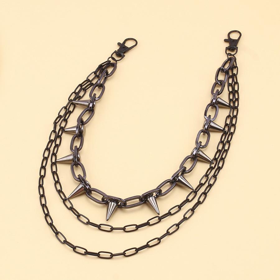 Metal Punk Belt Chain With Rivets For Men And Women Stylish Waist Accessories