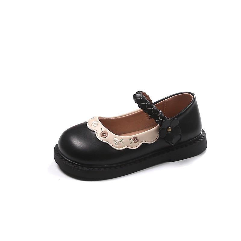 Princess Style Kids Girls Casual Leather Single Shoes For Spring Autumn