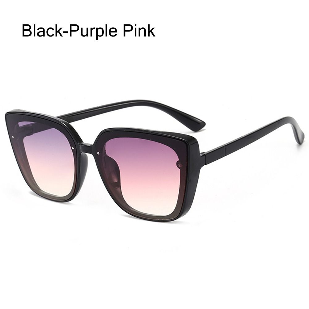 

Солнцезащитные очки «кошачий глаз» с защитой UV400, модные черные солнцезащитные очки большого размера для вождения, солнцезащитные очки для пляжа/путешествий/уличной одежды Black-Purple Pink