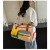 Fashion Contrast-color Diagonal Fitness Bag Large-capacity Travel Hand Luggage Light Outing Short Business