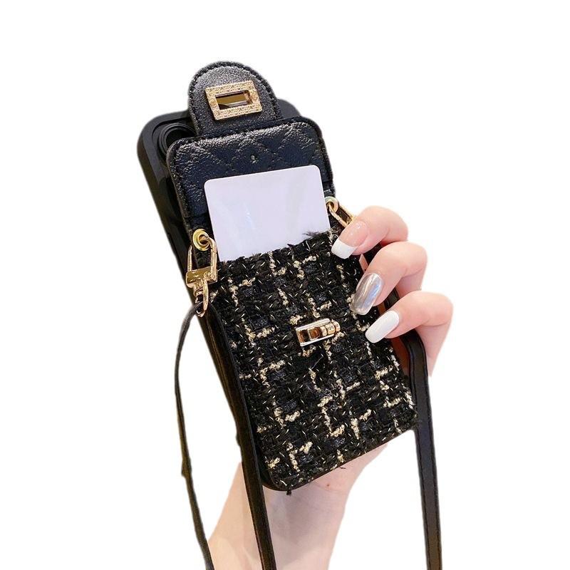 Stylish Card Holder & Coin Purse for Apple Devices (11-16 Pro Max) with Lanyard, Full Coverage Fragrance Style