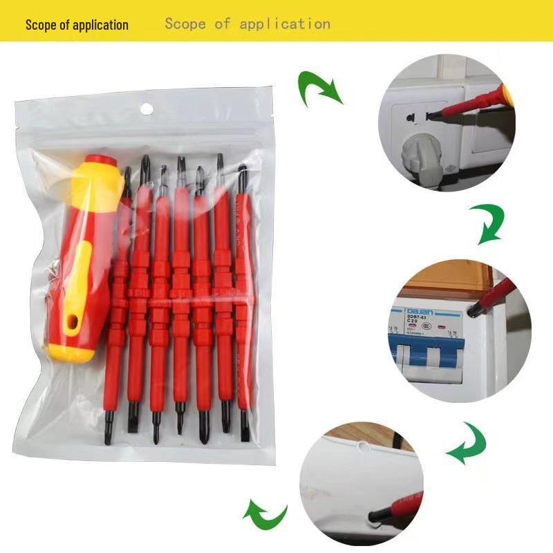 Insulated Magnetic Screwdriver Set - Slotted & Phillips for Electrician Repairs