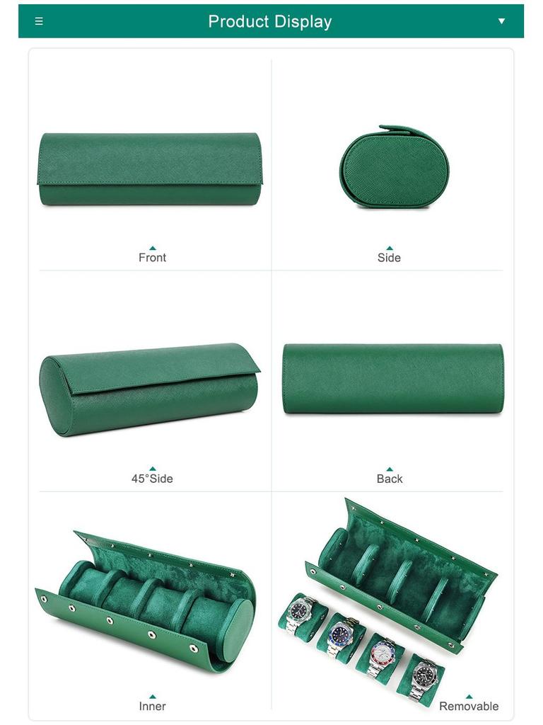 Four-Piece Genuine Leather Mechanical Wristwatch Set with Handmade Travel Storage Box