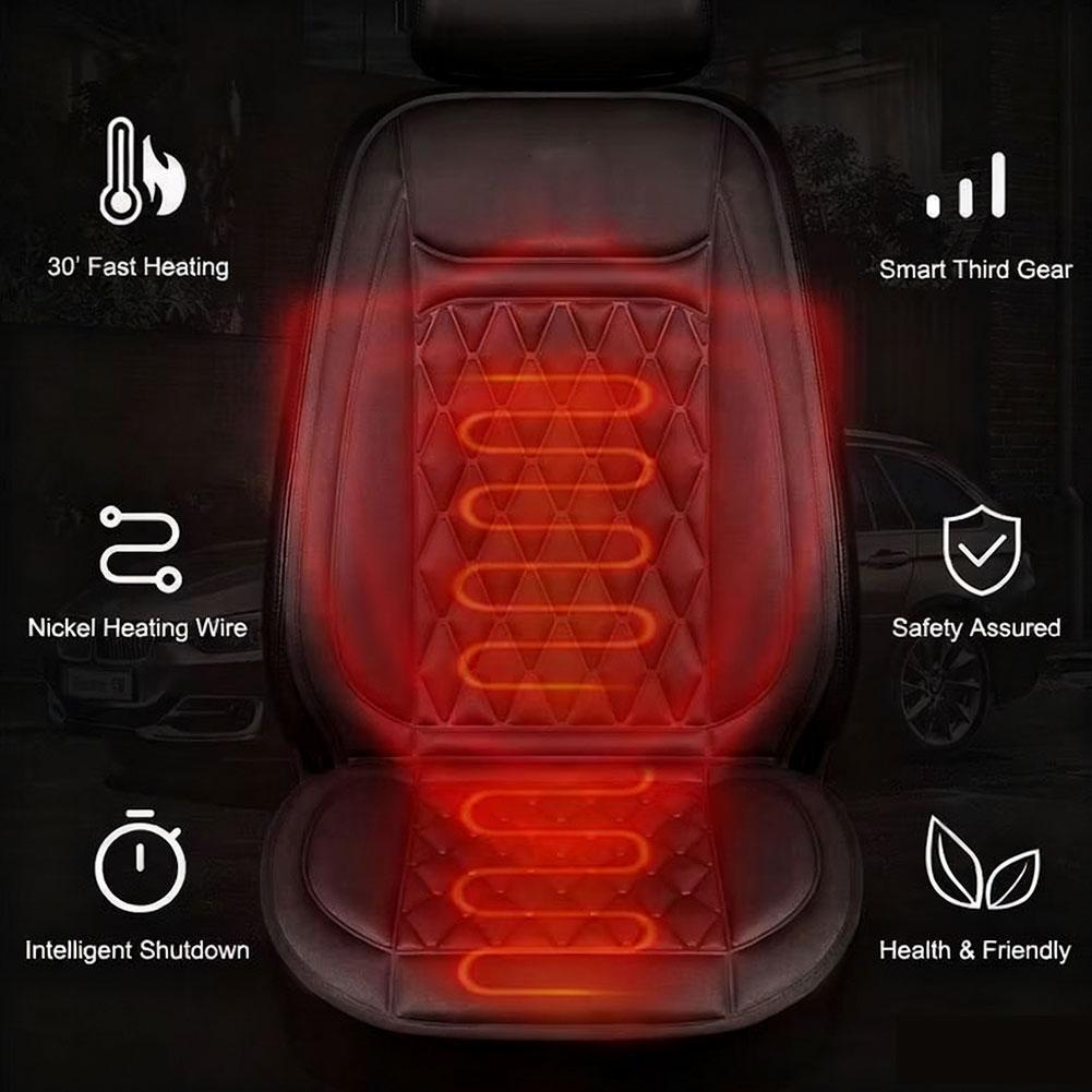Heated Car Seat Cushion 12V/24V Fast Heating Car Seat Covers Warm Winter Seat Cover Cloth/Flannel Heater Automobile G3I8