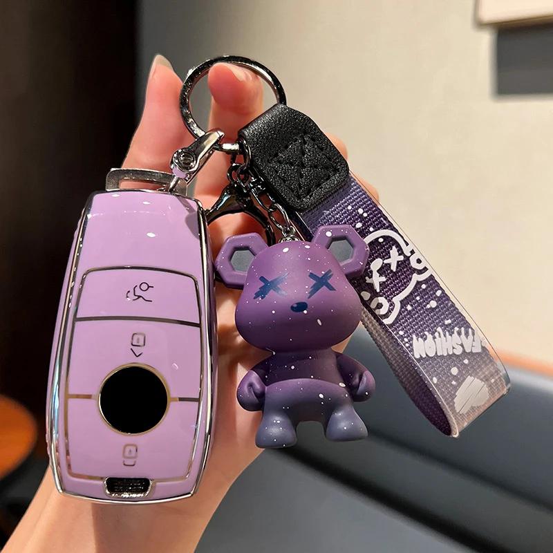 Fashion Car Remote Key Case Full Cover Holder For Mercedes Benz A C E S G Class GLC CLE CLA GLB GLS W177 W205 W213 W222 X167 AMG NF6