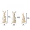 3pcs/set Easter Rabbit Shaped Ornament Office Home Desktop Ceramic Craft Decoration Set for Tabletop Decor & Festival Use