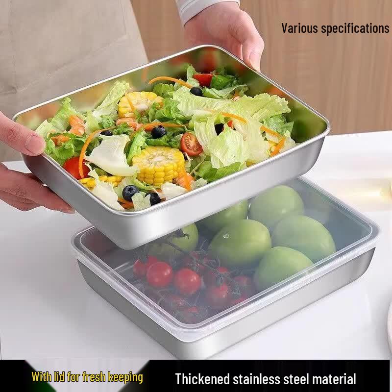 Diruien Stainless Steel Stackable Food Storage and Baking Pans
