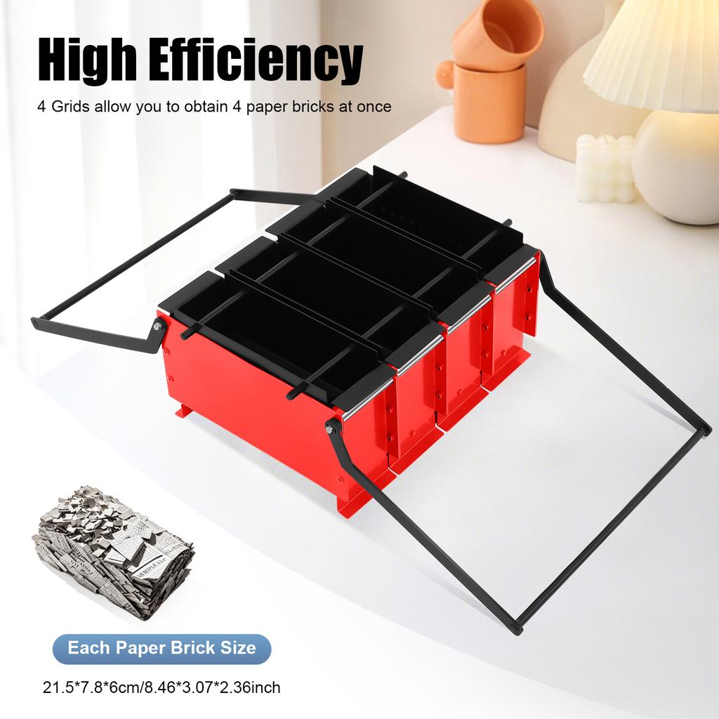 Newspaper Briquette Press, Brick Briquette Machine, Paper Log Firewood, Eco-Friendly Recyclable Fuel Blocks for Home Stoves