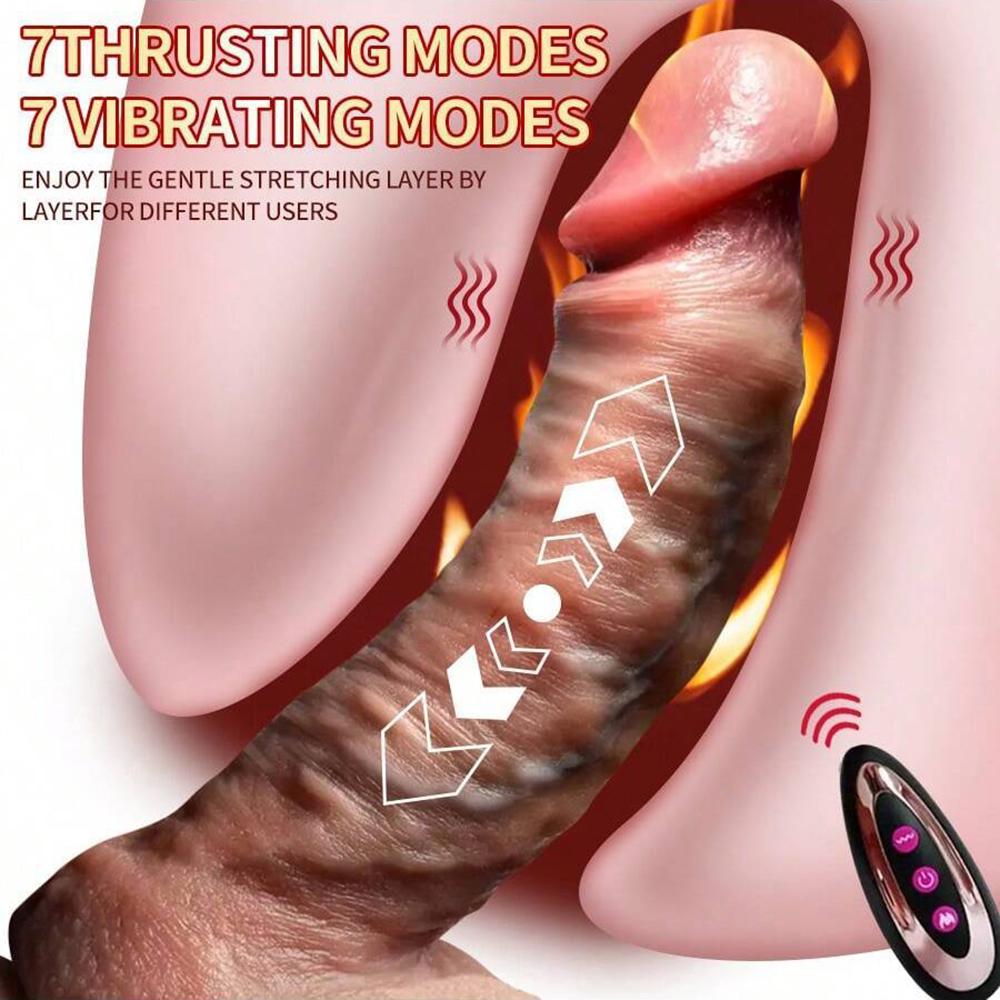 Realistic Dildo Telescopic Vibrator Masturbation Anal Plug for Women Thrusting Dick Penis Adult Heating Remote Control Sex Toys