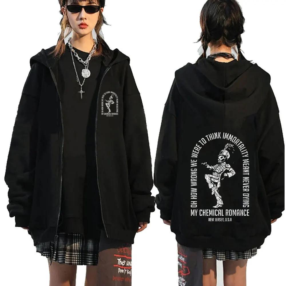 

Толстовка з капюшоном My Chemical Romance Mcr Dead на блискавці Black Parade Punk Emo Rock Толстовка на блискавці Чоловіча мода Вінтажні толстовки в стилі хіп-хоп XL