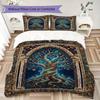 Tree of Life Pattern Bedding uilt Set uilt Cover Pillowcase Home Decoration Birthday Gift (1 * duvet cover + 2 * pillowcase  without core)146