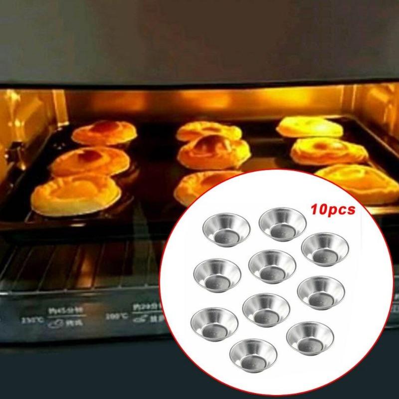 10Pcs Egg Tart Aluminum Cupcake Cookie Flower Mold Mould Tin Baking Pan