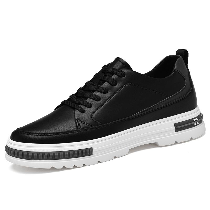 

Мужские кроссовки на платформе из натуральной кожи с толстой подошвой и скрытым увеличением роста на 8 см - Повседневная спортивная обувь с низким верхом 37