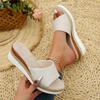 Summer Shoes for Women Rome Hemp Peep Toe Women Wedge Slippers Outdoor Comfort Slippers Casual Slides Women Platform Sandals