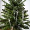 Juego de Adornos de Cristal para Árbol de Navidad, Adornos de Carámbano DIY de Acrílico Transparente, Decoraciones de Copo de Nieve de Cristal Colgantes Navideños, 12 Piezas