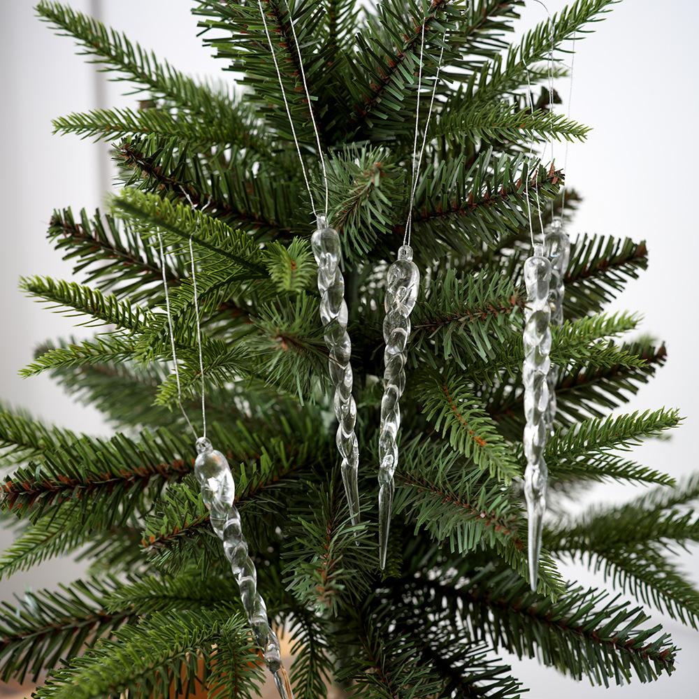 Christmas Crystal Ornaments Set for Tree, Clear Acrylic DIY Icicle Ornaments Christmas Hanging Crystal Snowflake Decorations , 12Pcs