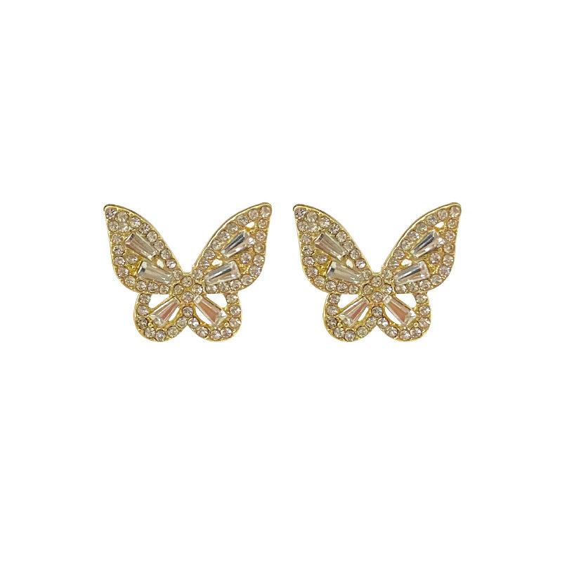 Blingbling super flash volle Diamanten dreidimensionales Schmetterlingsmuster Ohrstecker Trend-Ohrringe