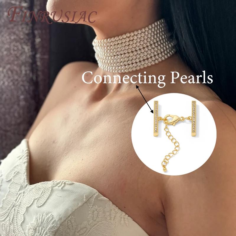 2 Sizes 18K Gold Plated Lobster Clasp with Extension Chain Connector For Jewelry Making,DIY Multi-row Pearl Necklace Accessories