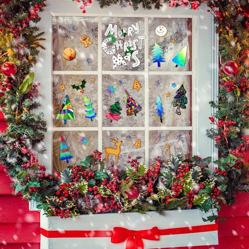 Living Room Home Decoration Wall Sticker Merry Christmas Static Glass Sticker Window Decoration Sticker