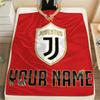 Custom Name Juventus2 Flannel Blanket, High Quality Comfortable for All Seasons, Home Decor, Warmth and Comfort