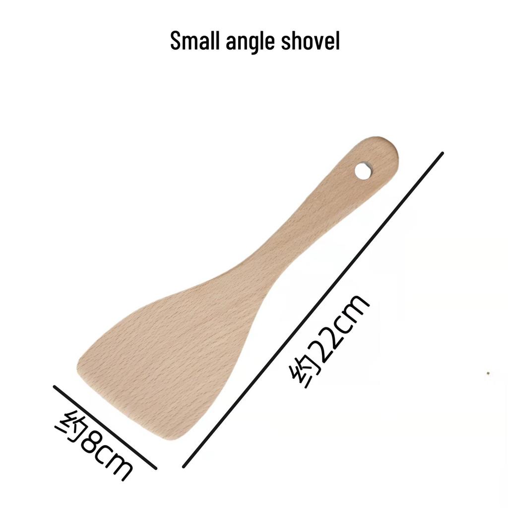 Unpainted Beech Wood Non-stick Spatula and Ladle Set - Modern Simple Wooden Cooking Utensils