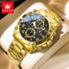 OLEVS 3689 Quartz Men's Watch Multi-functional Date Moon Phase Waterproof Luminous Watch for Men Sports Hand Clock