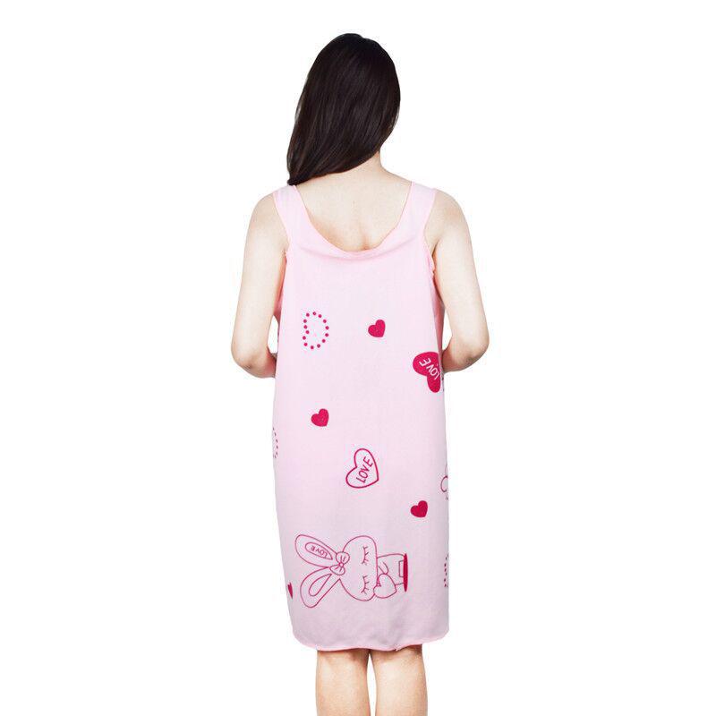 Cartoon Print Wearable Adult Bath Skirt Towel - Thick, Soft, Non-Shedding Beach Towel