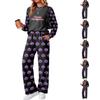 Women's Halloween Print Hoodie and Jogger Pants Set, Round Neck Loose Fit Casual Sweatsuit