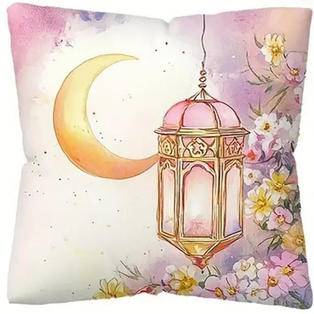 Ethnic Moon Lantern Flower Pillowcase Festive Sofa Cushion Cover Bedroom Pillowcase Waist Pillowcase