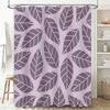 Leaf Pattern Shower Curtain: Lavender Color Waterproof Bathroom Decor Size Customizable for Home Decoration Supplies Accessories