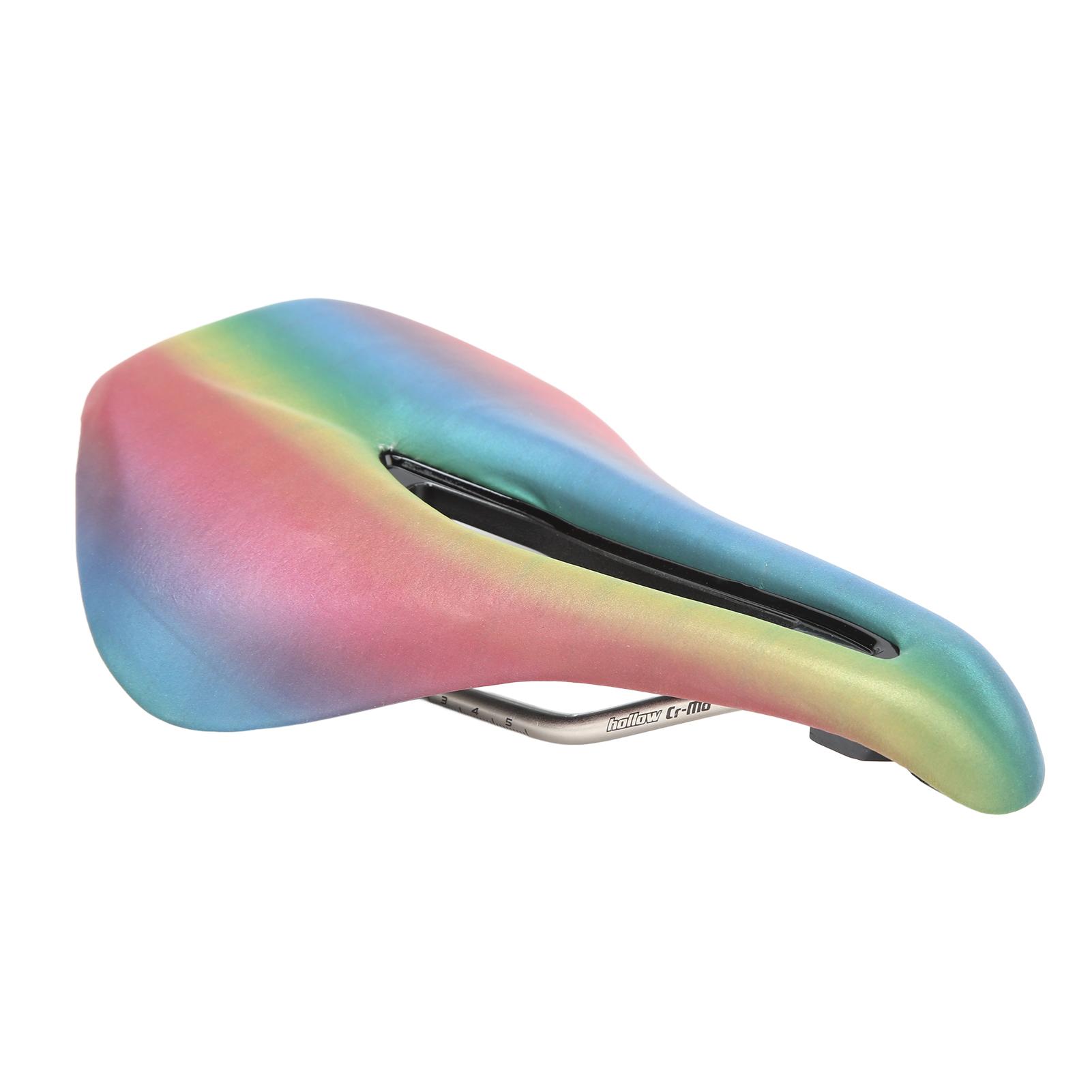 

Road Bike Saddle Colorful PU Leather Steel Nonslip Soft Shock Absorbing Hollow Design Bike Seat for Road Mountain Bike