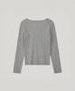 Poeteuseoul Lace Long Sleeved Button T-Shirts_Melange Gray