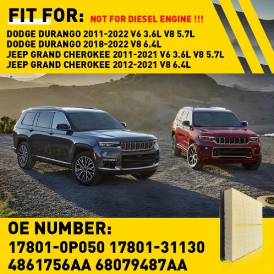 2x & Air Engine Cabin Filter Combo For Dodge Durango 2011- 17801-31130