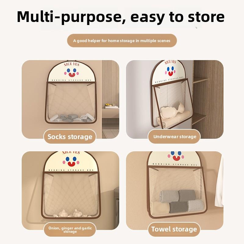 Hanging Mesh Storage Bag Organizer for Underwear, Socks, Bras, Lingerie Space Saving Closet, Dorm Room, Bathroom Door Wall Organizer