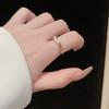 Simple zircon square rhombus open ring fashion versatile ring temperament jewelry women's high sense