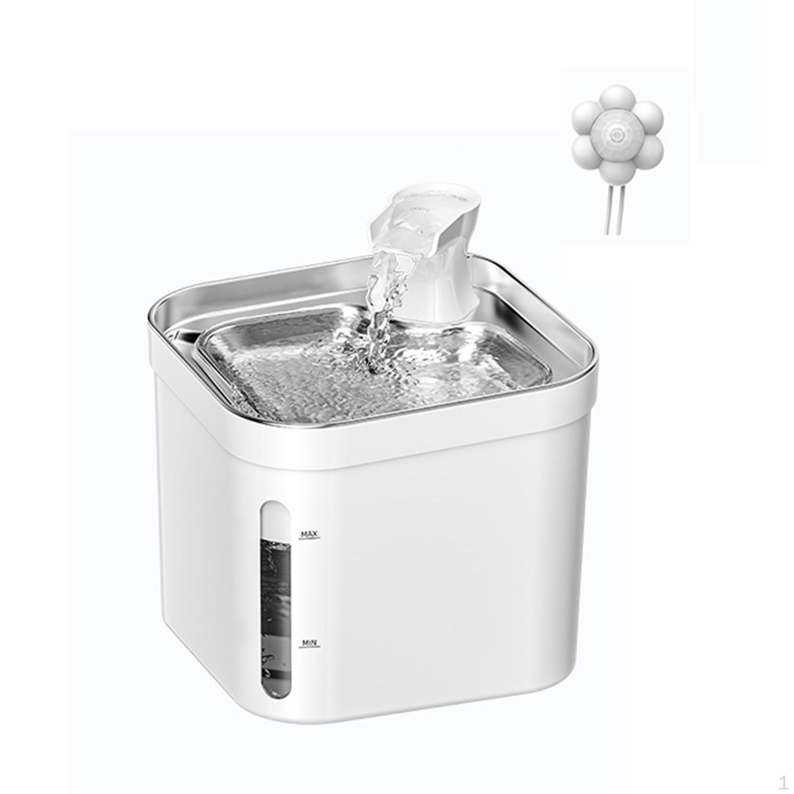 

2.2L Dog Water Dispenser Low Noise with Circulating System, Pet Drinking Feeder, Portable Cat With Adapter